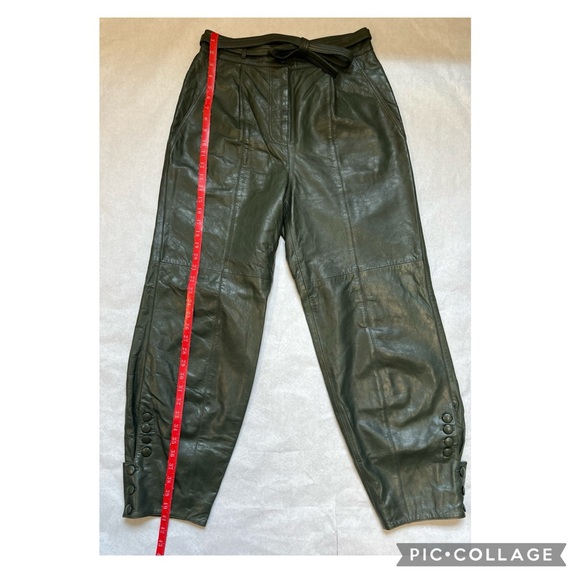 Ulla Johnson Navona High-Rise Leather Pants. Size 8.
Color-Green - Picture 10 of 11